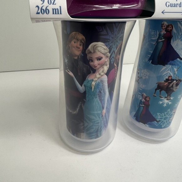 Disney Frozen Insulated Sippy Cups 9oz BPA Free Leak Proof Drop Guard Set Of 2 - Picture 5 of 12